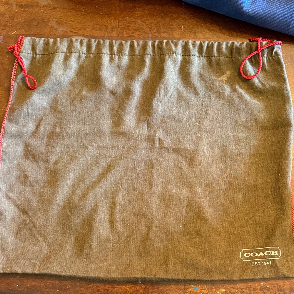 Coach Brown Bag with Red Accents